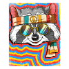 Hippie Raccoon Psychédélique Trippy