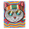 Hippie Cat Psychédélique Trippy
