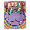 Hippie Hippo Psychedelic Trippy