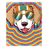Hippie Chien Psychédélique Trippy