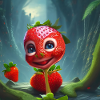 Fraise mignonne drôle