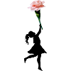 Mädchen Blume fliegen