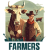 Farmer with cow