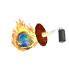 Money burning earth
