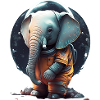 Cute elephant as astronaut
