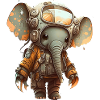 Elephant in firefighter suit