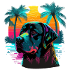 Beach Labrador Retriever Dog Illustration
