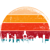 London Sunset Skyline Circle