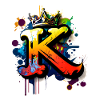 Graffiti Buchstabe K mit Krone 👑