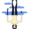 The man upside down