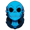 Blue monster skull