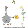 Gans und Blümchen gleich Gänseblümchen