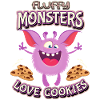 Lustiges-Monster, Krümel-Monster, Kekse, Spruch