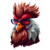 crazy chicken with sunglasses