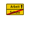 Schule Arbeit Ortsschild