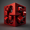 3D Cube in red