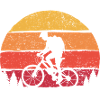 Zwillingsradfahrer Sonnenuntergangs-Silhouette
