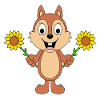 EICHHÖRNCHEN - SONNENBLUMEN - BLUMEN - LIEBE