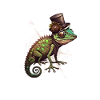 Cartoon Gekko with Compass