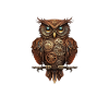Eule mit Uhrwerk Steampunk Design