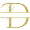 Personalized floral golden letter