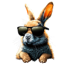 Cooler Hase mit Sonnenbrille