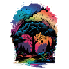 Magischer Wald bunt