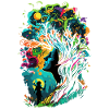 Frau des Waldes bunt