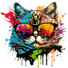 Katze bunt cool