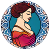 Woman Badge ArtNouvaue 02