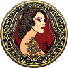 Woman Badge ArtNouvaue 05