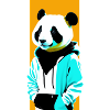 Panda im Kapuzenpulli