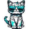 Kawaii cat with sunglasses