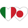 Italy Japan Flag Heart