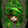 Cute kitten celebrates St. Patrick's Day