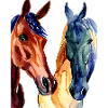 Chevaux Abstrait Aquarelle