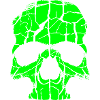 Green Zombie Skull