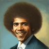 Barak Obama with afro hairs