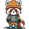 Red Panda Construction Worker