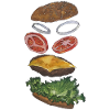 Warstwy burgerów fast food cheeseburger pyszne