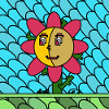 Flower - "stained glass" background.