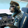 Affe als Pilot V1