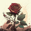 Romantic rose dream landscape