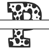 letter P custom cow pattern