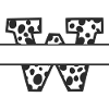 Letter W custom cow pattern