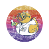 Bathing Duck Scientist Retro