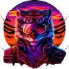 Retro Emblems - Animal - Pilot Tiger