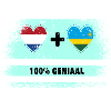 Rwanda og Nederland 100% Genius flagg