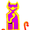 Purple neon cat
