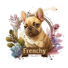 French Bulldog in Flower Frame